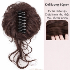 Tóc Giả Búi Ngoạm Lơi Xoăn Nhẹ – Kẹp Càng Cua Tiện Lợi, Tóc Tơ Cao Cấp Tự Nhiên, Tạo Kiểu Nhanh 1 Phút