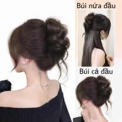 Tóc Giả Búi Xoăn Lơi Dạng Cột Cao Cấp – Búi Tóc Giả Tơ Mềm Tự Nhiên, Dễ Dùng, Gọn Nhẹ, 4 Màu Hot
