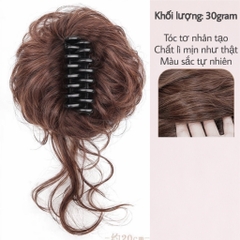 Tóc Giả Búi Ngoạm Lơi Xoăn Nhẹ – Kẹp Càng Cua Tiện Lợi, Tóc Tơ Cao Cấp Tự Nhiên, Tạo Kiểu Nhanh 1 Phút