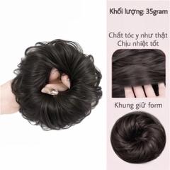 Tóc Giả Búi Xoăn Dạng Cột Cao Cấp – Búi Tóc Giả Tơ Mềm Tự Nhiên, Dễ Dùng, Gọn Nhẹ, 4 Màu Hot
