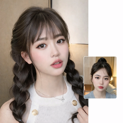 Tóc Giả Mái Thưa Có Mai Cao Cấp Kẹp Đỉnh – Mái Tự Nhiên, Tơ Mềm Như Thật, Dễ Tạo Kiểu