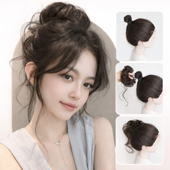 Tóc Giả Búi Xoăn Lơi Dạng Cột Cao Cấp – Búi Tóc Giả Tơ Mềm Tự Nhiên, Dễ Dùng, Gọn Nhẹ, 4 Màu Hot