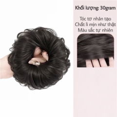 Tóc Giả Búi Xoăn Dạng Cột Cao Cấp – Búi Tóc Giả Tơ Mềm Tự Nhiên, Dễ Dùng, Gọn Nhẹ, 4 Màu Hot