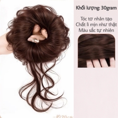 Tóc Giả Búi Xoăn Lơi Dạng Cột Cao Cấp – Búi Tóc Giả Tơ Mềm Tự Nhiên, Dễ Dùng, Gọn Nhẹ, 4 Màu Hot