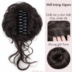 Tóc Giả Búi Ngoạm Lơi Xoăn Nhẹ – Kẹp Càng Cua Tiện Lợi, Tóc Tơ Cao Cấp Tự Nhiên, Tạo Kiểu Nhanh 1 Phút