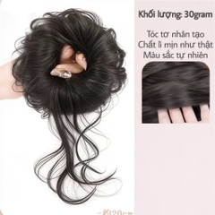 Tóc Giả Búi Xoăn Lơi Dạng Cột Cao Cấp – Búi Tóc Giả Tơ Mềm Tự Nhiên, Dễ Dùng, Gọn Nhẹ, 4 Màu Hot