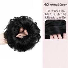 Tóc Giả Búi Xoăn Dạng Cột Cao Cấp – Búi Tóc Giả Tơ Mềm Tự Nhiên, Dễ Dùng, Gọn Nhẹ, 4 Màu Hot