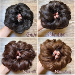Tóc Giả Búi Xoăn Dạng Cột Cao Cấp – Búi Tóc Giả Tơ Mềm Tự Nhiên, Dễ Dùng, Gọn Nhẹ, 4 Màu Hot