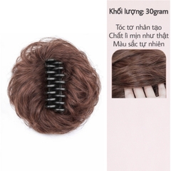 Tóc Giả Búi Xoăn Dạng Ngoạm Siêu Đẹp – Búi Tóc Giả Tơ Mềm Tự Nhiên, Dễ Dùng, Gọn Nhẹ, 4 Màu Hot