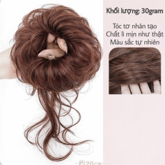 Tóc Giả Búi Xoăn Lơi Dạng Cột Cao Cấp – Búi Tóc Giả Tơ Mềm Tự Nhiên, Dễ Dùng, Gọn Nhẹ, 4 Màu Hot