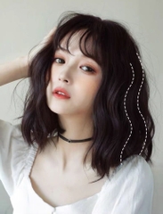 Tóc Giả Nguyên Đầu Sóng Xù Ngắn Vic Xù Có Da Đầu Mái Thưa Tóc Bộ Lưới Hoa Cao Cấp Mềm Mịn Tự Nhiên Như Tóc Thật