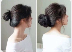 Tóc Giả Búi Xoăn Dạng Cột Cao Cấp – Búi Tóc Giả Tơ Mềm Tự Nhiên, Dễ Dùng, Gọn Nhẹ, 4 Màu Hot