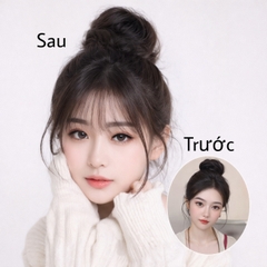 Tóc Giả Mái Thưa Có Mai Cao Cấp Kẹp Đỉnh – Mái Tự Nhiên, Tơ Mềm Như Thật, Dễ Tạo Kiểu