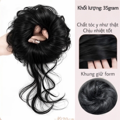 Tóc Giả Búi Xoăn Lơi Dạng Cột Cao Cấp – Búi Tóc Giả Tơ Mềm Tự Nhiên, Dễ Dùng, Gọn Nhẹ, 4 Màu Hot