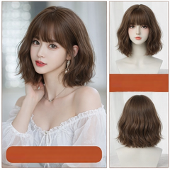 Tóc Giả Nguyên Đầu Sóng Xù Ngắn Vic Xù Có Da Đầu Mái Thưa Tóc Bộ Lưới Hoa Cao Cấp Mềm Mịn Tự Nhiên Như Tóc Thật