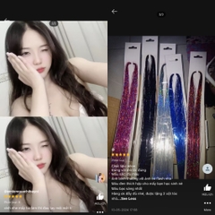 Set 200 Sợi Kim Tuyến Highlight Nối Tóc Lấp Lánh – Buộc Nhanh Không Gãy Rụng, Tái Sử Dụng Nhiều Lần