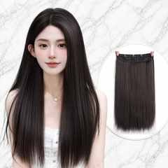 Tóc Giả Kẹp Dải 5 Phím Cao Cấp (Thẳng & Xoăn) – Tơ Mềm Tự Nhiên, Kẹp Chắc, Nối Dày Tóc Nhanh Chóng