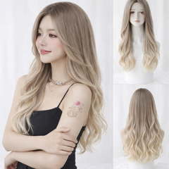 Tóc Giả Nguyên Đầu Ombre Nâu Có Da Đầu Tự Nhiên Tóc Bộ Lưới Hoa Cao Cấp Không Mái Như Tóc Thật