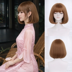 Tóc Giả Nguyên Đầu Vic Cúp Ngắn Có Da Đầu Mái Thưa Tóc Bộ Lưới Hoa Cao Cấp Mềm Mượt Tự Nhiên Như Tóc Thật