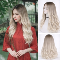 Tóc Giả Nguyên Đầu Ombre Nâu Có Da Đầu Tự Nhiên Tóc Bộ Lưới Hoa Cao Cấp Không Mái Như Tóc Thật