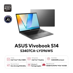 ASUS Vivobook S14 S3407CA Ultra 7 255H 16GB 512GB 14inch WUXGA (S3407CA-LY096WS)