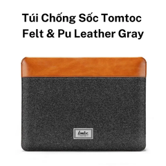 Túi Chống Sốc Tomtoc Felt và Pu Leather - Gray