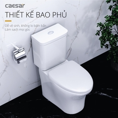 Bồn cầu 2 khối Caesar CD1341 nắp đóng êm