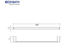 Vắt khăn đơn EcoBath EC211-08-45 màu ghi xám