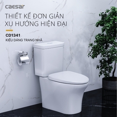 Bồn cầu 2 khối Caesar CD1341 nắp đóng êm