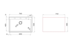 Chậu rửa bát PYRAMIS Pyragranite Istros 1B Snow
