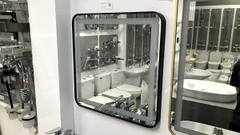 Gương led vuông 60x60cm GLS ánh sáng trong khung viền nhôm