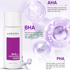 Ahohwa | Bha Exfoliating Toner 80Ml - Màu Hồng (Cty)