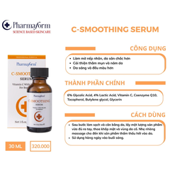 Pharmaform Serum C-Smoothing+10% Aha 30Ml-Màu Cam (Cty)