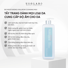 Usolab Bio Moisturizing Hyaluron Cleansing Milk Tẩy Trang Dành Cho Mọi Loại Da 1000Ml