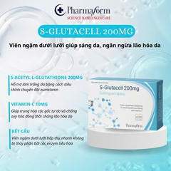 Pharmaform S-Glutacell Viên Ngậm Trắng Da 200Mg (Cty)