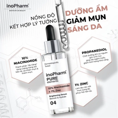 InoPharm 10% Niacinamide +1% Zinc Serum dưỡng ẩm sáng da 30ml (CTY)