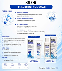 Skleer Gel Rửa Mặt Prebiotic Face Wash 50ml (CTY)
