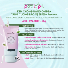 Paralapiel (A10) Kem Chống Nắng Omega SPF 50+ PA++++Light Tone-Up 50g (CTY)