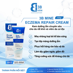 3Bmine (3B03) Kem Dưỡng Ẩm Ecze Repair Cream 100g (CTY)