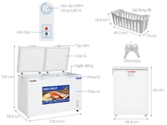 Tủ đông Hòa Phát Inverter HCFI 666S1Đ2 352 lít DÀN ĐỒNG