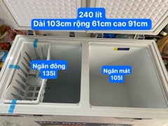 Tủ đông + mát Hòa Phát HPF BD6240 240 lít DÀN ĐỒNG