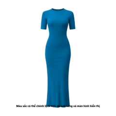 DD17 - Đầm Bodycon Cổ Tròn Tay Lửng Dáng Dài Ôm Body 123cm