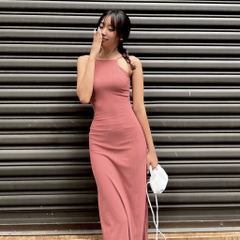 DYDA - Đầm Yếm Dáng A Nữ Thun Sọc Dài 120cm 5 Màu