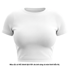 TC - Áo Thun Croptop Cổ Tròn Tay Con