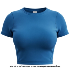 TC - Áo Thun Croptop Cổ Tròn Tay Con