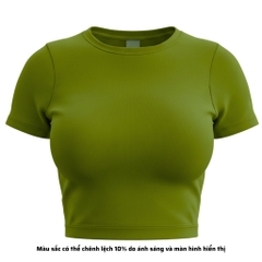 TC - Áo Thun Croptop Cổ Tròn Tay Con
