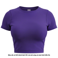 TC - Áo Thun Croptop Cổ Tròn Tay Con