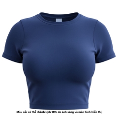TC - Áo Thun Croptop Cổ Tròn Tay Con
