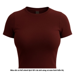 TC - Áo Thun Croptop Cổ Tròn Tay Con