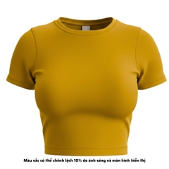 TC - Áo Thun Croptop Cổ Tròn Tay Con
